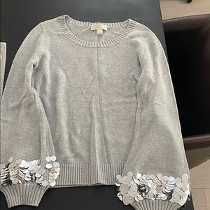 Michael Kors Gray Sweater with Sequin Details